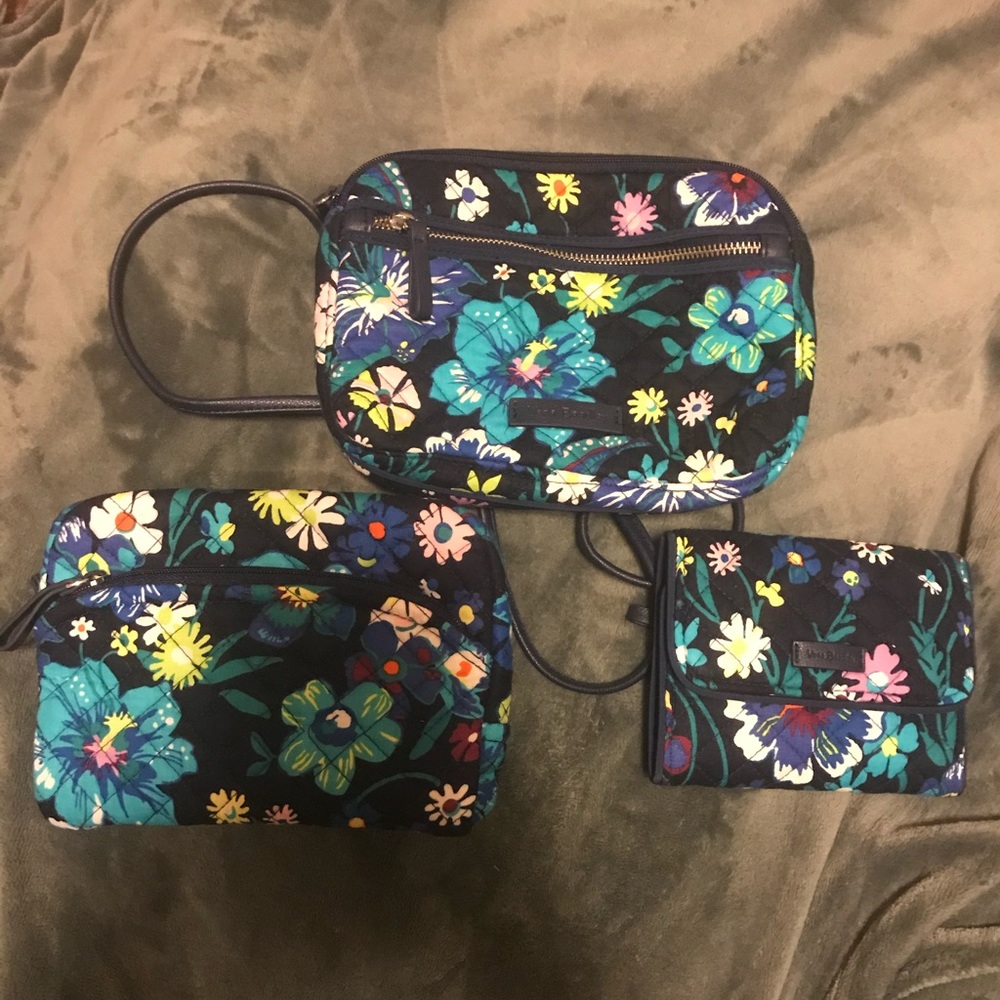 Vera Bradley wallet, small purse, and makeup bag